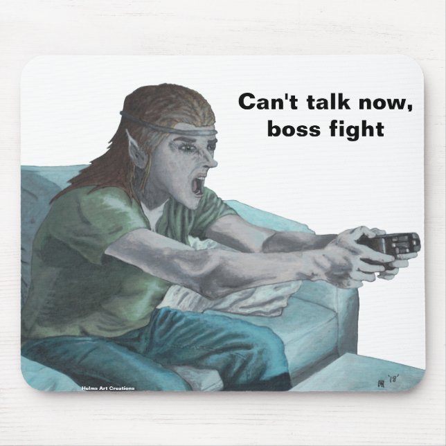 Elf Video Gamer Chef Fight Mousepad Musmatta (Framsidan)