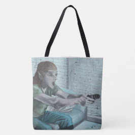 Elf Video Gamer Graphic Tote Bag Tygkasse