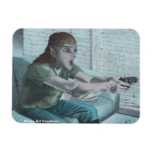 Elf Video Gamer Refigurerator Magnet