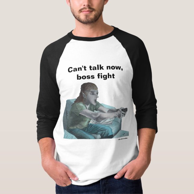 Elf Video Gamer spelar spel Fantasy Art Shirts T Shirt (Framsida)