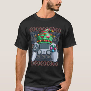 Elf Video Gamer Ugly jul Game Controller Xma T Shirt
