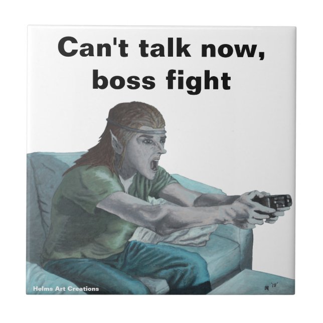 Elf-videospelaren spelar upp videospel Fantasy Til Kakelplatta (Framsidan)