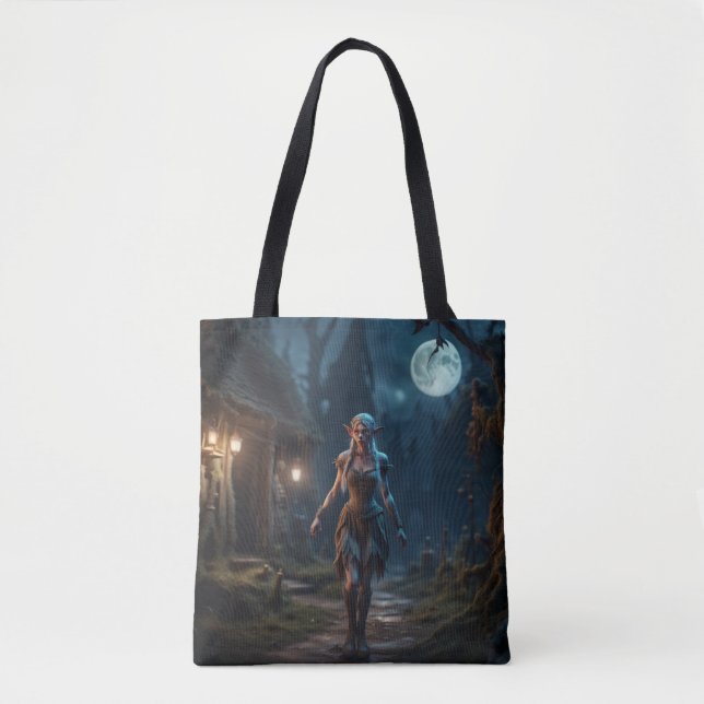 Elf Village Tote Bag Tygkasse (Framsida)