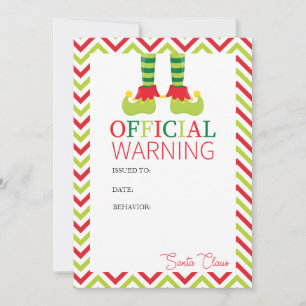 Elf Warning Brev från Jultomten Inbjudningar