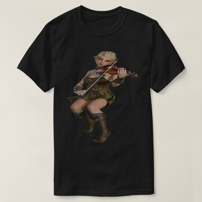 Elf Warrior Barbarian Fantasy Tabletop RPG Rolepla T Shirt (Design framsida)