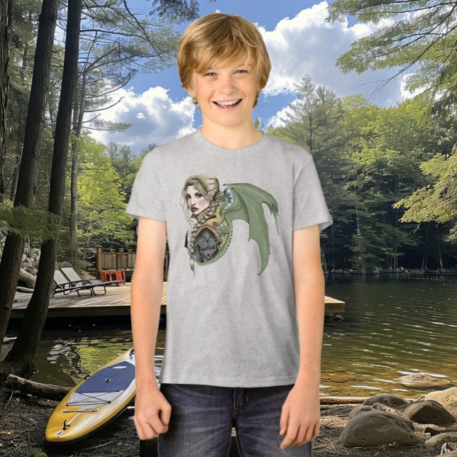 Elf Warrior Dragon Fantasy T Shirt (Skapare uppladdad)