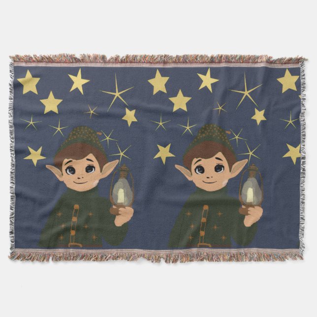 Elf Watcher Starry Night Woven Blanket Filt (Framsidan)