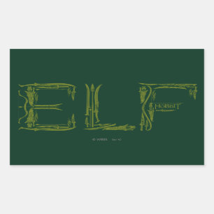 Elf Weapons Collage Rektangulärt Klistermärke