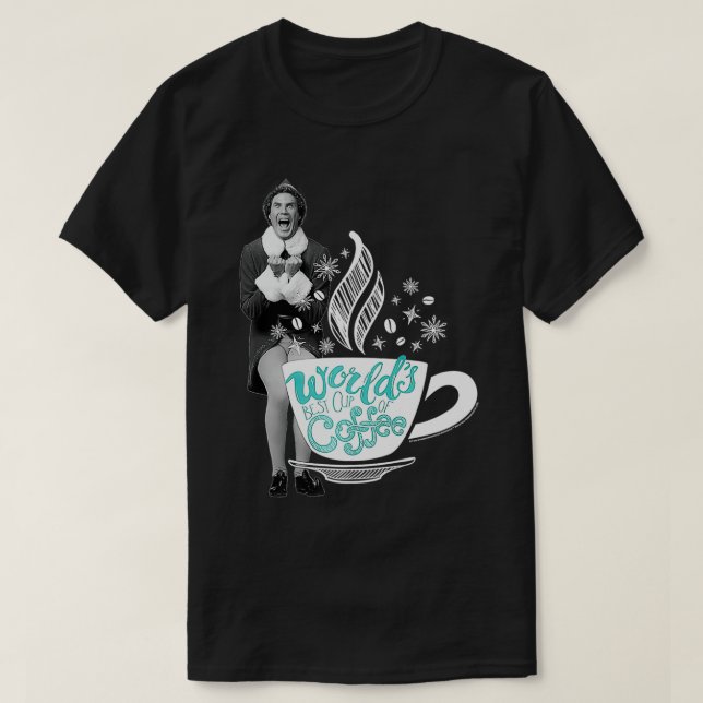 Elf World's Best Cup of Coffee Premium  T Shirt (Design framsida)