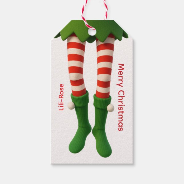 Elfben julklappsmärken | North Pole Holiday  Presentetikett (Framsidan)