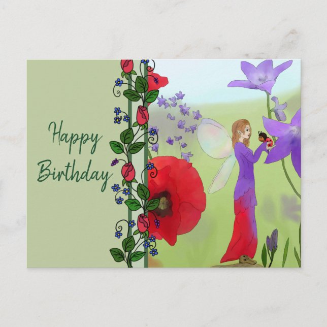 Elfe im Blumenbeta Vykort (Framsida)