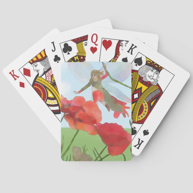 Elfe mit Mohn  spielkarten Casinokort (Baksidan)