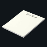 Elfenbein personalisiert anteckningsblock<br><div class="desc">personlighet</div>