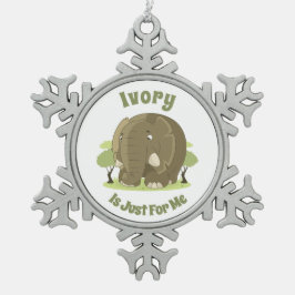 Elfenben är bara för mig... snöflinga pewter julgransprydnad