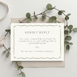 Elfenben | Blommig QR RSVP-svarskort OSA Kort