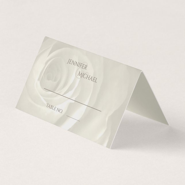 Elfenben blommigt enkel elegant bröllop gäst bord kort (Framsida)