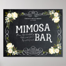 Elfenben blommigt Mimosa Pub Sign Bq bröllop etc.