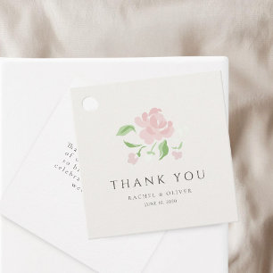 Elfenben Chic Blush Rosa Bröllop Tack Gåvor Etiketter