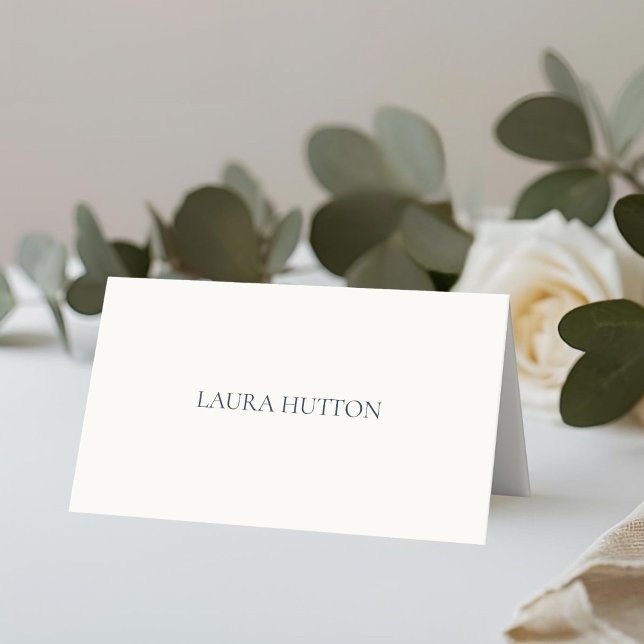 Elfenben | Chic Simple Wedding Floral Platskort Placeringskort (Skapare uppladdad)