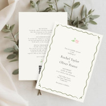 Elfenben | Chic & Whimsical Blommig Bröllopsinbjud