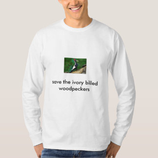 elfenben fakturerad woodecker tee shirt
