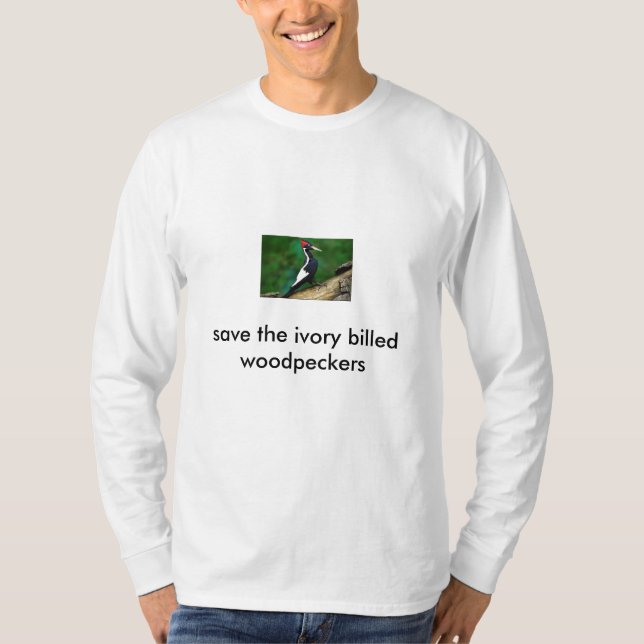 elfenben fakturerad woodecker tee shirt (Framsida)