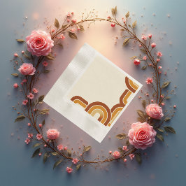 Elfenben, fetstil, Retro 1970-talet Bröllop Pappersservett