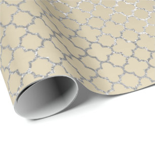 Elfenben för art déco för Quatrefoil silver ski Presentpapper