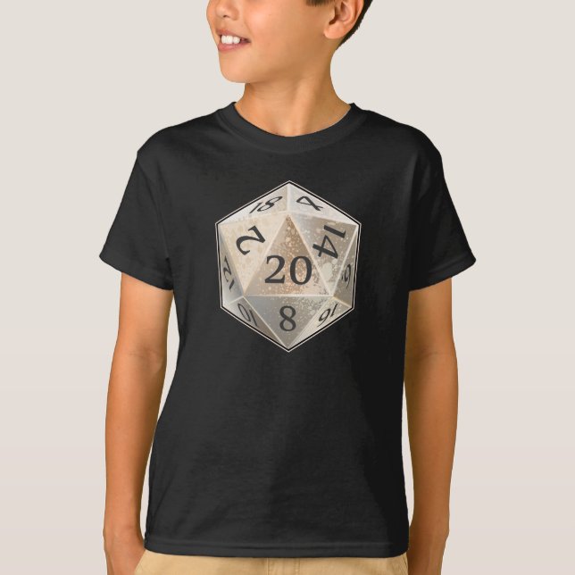 Elfenben för D&D d20 och svart BENmatris Tee (Framsida)