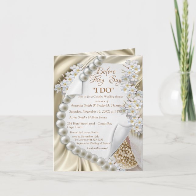 Elfenben,Grön,Blå,Guld på Sidentvätt Inbjudan (Framsida)