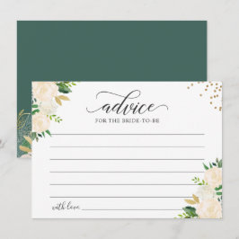 Elfenben Grönt Guld Blommigt Greenery Ord Rådkort