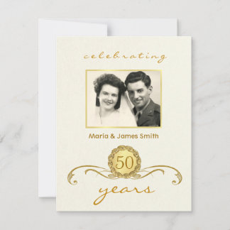Elfenben & Guld - 50-årsjubileumspartajinvitatione Inbjudningar