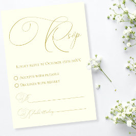 Elfenben & Guld RSVP-svarskort OSA Kort