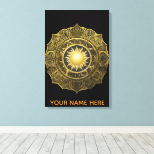 Elfenben Helios Mandala Finkonstduk Konst Canvastryck