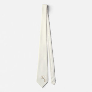 Elfenben i fast färg - monogrammat slips