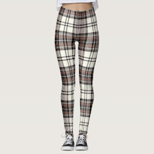 Elfenben, kincy, Black Färg Tartan; Play Mönster Leggings