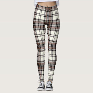 Elfenben, kincy, Black Färg Tartan; Play Mönster Leggings