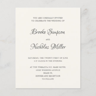 ELFENBEN | LÅG KOSTNAD Enkel Elegant Minimal Bröll