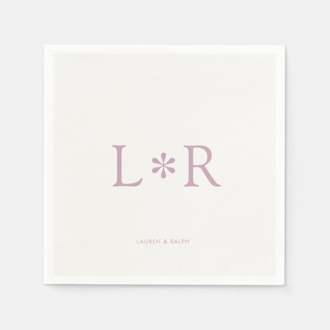 Elfenben & Lilac | Stylish Modern  Pappersservett (Framsidan)