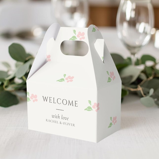 Elfenben | Liten Blush Rosa Blommig Välkomstpresen Presentaskar (Skapare uppladdad)