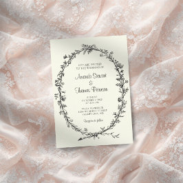 Elfenben med inandning av svart andedräkt inbjudningar