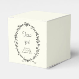 Elfenben med rustik krans chic elegant bröllop  presentaskar