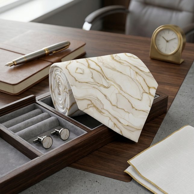 Elfenben och guldmarmor slips (Skapare uppladdad)