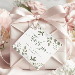 Elfenben och Salvia Chic Blommig Bröllopstackkort Gåvor Etiketter