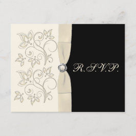 Elfenben och svart med pärlälsknotsvarskort OSA kort