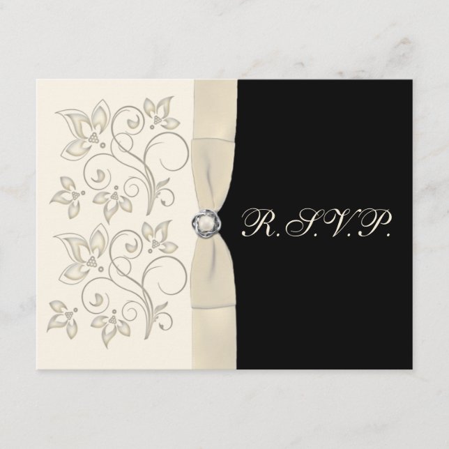 Elfenben och svart med pärlslingansvarskort OSA kort (Framsida)