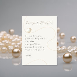 Elfenben Pearl Elegant Baby Shower Diaper Raffle Tilläggskort