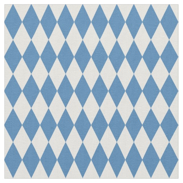 Elfenben & Stålblå Harlekin-diamanter Tyg (Närbild)