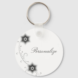 Elfenbenglöd blommar Keychain Nyckelring