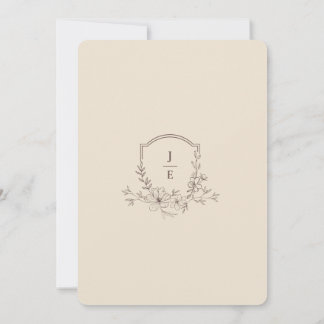 Elfenbens Minimalistisk Bröllopsinbjudan | Elegant Inbjudningar